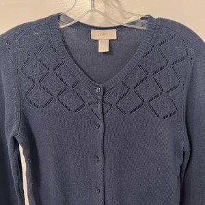 Loft navy cardigan Small